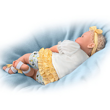 Load image into Gallery viewer, The Ashton - Drake Galleries Bee Kind Baby Girl Doll With Magnetic Pacifier Weighted Cloth Body & Hand Rooted Hair So Truly Real® Lifelike Girl Doll with RealTouch® Vinyl Skin by Ping Lau 17-inches - RCE Global Solutions