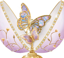 Load image into Gallery viewer, The Bradford Exchange Daughter, Wherever Life Takes You Porcelain Butterfly Faberge-Inspired Egg-Shaped Music Box Featuring 80 Hand-Set Jewels & Adorned with 22K Gold-Plated Accents - RCE Global Solutions