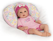 Load image into Gallery viewer, The Ashton - Drake Galleries Cuddle Cutie Lifelike So Truly Real® Baby Girl Doll and Pillow Set Weighted Fully Poseable with Soft RealTouch® Vinyl Skin by Master Doll Artist Violet Parker 17"-Inches - RCE Global Solutions