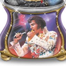 Load image into Gallery viewer, The Bradford Exchange Elvis Presley Burning Love Musical Glitter Globe Plays Elvis's Voice and Song #1 - RCE Global Solutions