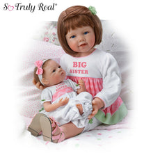 Load image into Gallery viewer, The Ashton - Drake Galleries A Sister's Love Child and Baby Girl Doll Set Lifelike So Truly Real® Signature Edition Weighted Fully Poseable with Soft RealTouch® Vinyl Skin by Waltraud Hanl 24"-Inches - RCE Global Solutions