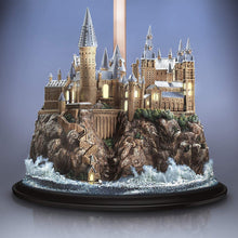 Load image into Gallery viewer, The Bradford Exchange Harry Potter Hogwarts Handcrafted Table Lamp with Illuminated Castle Sculpture Windows and Fabric Lampshade That Reveals Marauder's Map 16"-Inches - RCE Global Solutions