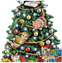 Load image into Gallery viewer, The Bradford Exchange Jurgen Scholz A Purrrfect Christmas Cat-Themed Illuminated Tabletop Christmas Tree Featuring Hand-Painted Kitten Sculptures - RCE Global Solutions