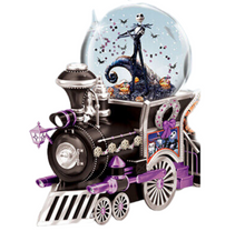 Load image into Gallery viewer, The Bradford Exchange Tim Burton Nightmare Before Christmas ALL ABOARD FOR HALLOWEEN Jack Skellington Glitter Globe Music Train Issue #1 - RCE Global Solutions