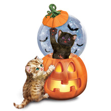 Load image into Gallery viewer, The Bradford Exchange Happy Meow-loween Illuminated Holiday Water Globe Sculpture Collection by Kayomi Harai 4.2-inches - RCE Global Solutions