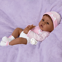 Load image into Gallery viewer, The Ashton - Drake Galleries Blessing From the Start Lifelike So Truly Real® African American Black Baby Girl Doll Weighted Fully Poseable with Soft RealTouch® Vinyl Skin by Master Doll Artist Linda Murray 16"-Inches - RCE Global Solutions