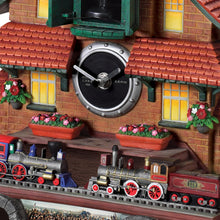 Load image into Gallery viewer, The Bradford Exchange Golden Spike Locomotive Cuckoo Wall Clock With Moving Train and Authentic Railroad Sounds a Tribute to Historic Completion of U.S. Transcontinental Railroad 22"-Inches - RCE Global Solutions