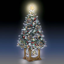 Load image into Gallery viewer, The Bradford Exchange Thomas Kinkade Snow Kissed Holiday Memories Snow Globe Tabletop Christmas Tree With LED Lights Holiday Art Ornaments Snow Tipped Branches and Plays 8 Christmas Carols 21.5-Inches - RCE Global Solutions