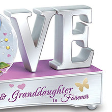 Load image into Gallery viewer, Granddaughter, I'll L-O-V-E You Forever Silver-Plated Glitter Globe That Spells Out The Word L-O-V-E Adorned with A Sculptural Butterfly and Flowers - RCE Global Solutions