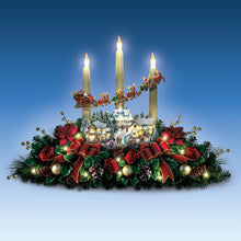 Load image into Gallery viewer, The Bradford Exchange The Lights of Christmas Always In Bloom Illuminated Table Centerpiece by Thomas Kinkade 11.73-inches - RCE Global Solutions