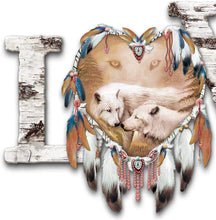 Load image into Gallery viewer, The Bradford Exchange Carol Cavalaris Strength of Heart Sculpted Love Wolf Art Dreamcatcher Wall Decor - RCE Global Solutions