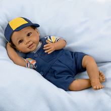 Load image into Gallery viewer, The Ashton - Drake Galleries Just Too Cute Jackson So Truly Real® Lifelike & Realistic Weighted African American Baby Boy Doll by Linda Murray 18-inches - RCE Global Solutions