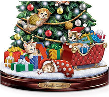 Load image into Gallery viewer, The Bradford Exchange Jurgen Scholz A Purrrfect Christmas Cat-Themed Illuminated Tabletop Christmas Tree Featuring Hand-Painted Kitten Sculptures - RCE Global Solutions