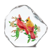 Load image into Gallery viewer, The Bradford Exchange Brilliant Cardinals Cherished Songbird Art Hand-Painted Glass Sculpture 5"W x 6.5"H - RCE Global Solutions
