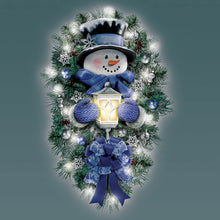 Load image into Gallery viewer, The Bradford Exchange Thomas Kinkade A Warm Winter Welcome Holiday Snowman Wreath Lights Up: 2' Tall - RCE Global Solutions