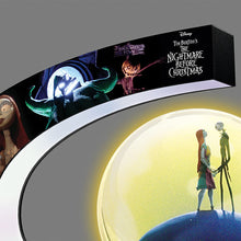 Load image into Gallery viewer, The Bradford Exchange Disney Tim Burton's The Nightmare Before Christmas Illuminated Levitating Moon with Custom Base and Iconic Movie Characters - RCE Global Solutions