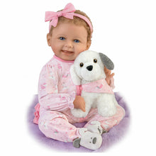Load image into Gallery viewer, The Ashton - Drake Galleries Interactive Layla Coo's and Giggles with Plush Puppy that Happy Barks Back So Truly Real® Girl Doll with RealTouch® Vinyl Skin by Master Doll Artist Bonnie Chyle 18"-inches - RCE Global Solutions