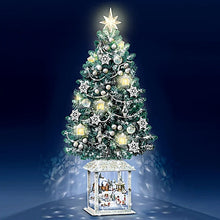 Load image into Gallery viewer, The Bradford Exchange Thomas Kinkade Festival of Lights Illuminated Tabletop Christmas Tree Featuring Snow-Tipped Branches, Pearlescent Garland & Lighted Lantern Ornaments - RCE Global Solutions