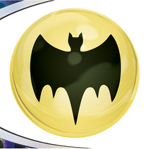 Load image into Gallery viewer, The Bradford Exchange Illuminated Levitating Bat Signal Lights Up with Classic Batman TV Series Imagery of Batman Robin Catwoman Riddler Penguin Joker Batmobile 7"-Inches - RCE Global Solutions