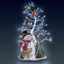 Load image into Gallery viewer, The Bradford Exchange Dona Gelsinger Winter's Gathering Illuminated Snowman & Songbird Tabletop Centerpiece - RCE Global Solutions