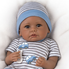 Load image into Gallery viewer, The Ashton - Drake Galleries Mama's Little Love Bug Interactive Coos and Has Heartbeat Lifelike So Truly Real® African American Black Baby Boy Doll with Soft RealTouch® Vinyl Skin by Linda Murray 17" - RCE Global Solutions