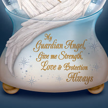 Load image into Gallery viewer, The Bradford Exchange An Angel's Embrace Hand-Painted Illuminated Musical Glitter Globe Featuring Sculptural Wings in Raised-Relief Detail On The Heirloom Porcelain Base - RCE Global Solutions