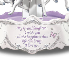 Load image into Gallery viewer, The Bradford Exchange Granddaughter I Wish You Musical Revolving Carousel Lights Up - RCE Global Solutions