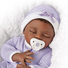 Load image into Gallery viewer, The Ashton - Drake Galleries Amara Lifelike So Truly Real® African American Black Sleeping Baby Girl Doll Weighted Poseable with Soft RealTouch® Vinyl Skin by Master Doll Artist Linda Murray 16"-Inches - RCE Global Solutions