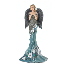 Load image into Gallery viewer, The Hamilton Collection Enchanting Angel of The Night Figurine Moonlight Garden Angels of Tiffany Collection 7.25"-Inches - RCE Global Solutions