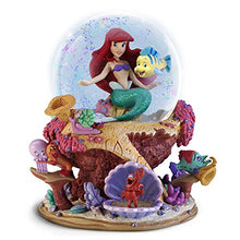 Load image into Gallery viewer, The Bradford Exchange Disney The Little Mermaid Musical Glitter Globe Featuring Ariel and Flounder - RCE Global Solutions