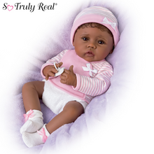 Load image into Gallery viewer, The Ashton - Drake Galleries Blessing From the Start Lifelike So Truly Real® African American Black Baby Girl Doll Weighted Fully Poseable with Soft RealTouch® Vinyl Skin by Master Doll Artist Linda Murray 16"-Inches - RCE Global Solutions