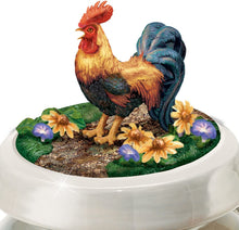 Load image into Gallery viewer, Dona Gelsinger Country Rooster Art Cookie Jar With Free Cookie Cutter And Recipe by The Bradford Exchange - RCE Global Solutions