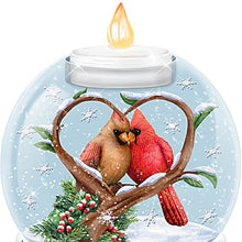 Load image into Gallery viewer, The Bradford Exchange Love Warms The Heart Illuminated Holiday Water Globe with Handcrafted Cardinal Sculpture with Flamesless Tea Light 4.75"W x 6"H - RCE Global Solutions