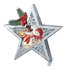 Load image into Gallery viewer, The Bradford Exchange Snow Kissed Splendor Stars of the Season Centerpiece Christmas Decoration by Dona Gelsinger 7-inches - RCE Global Solutions