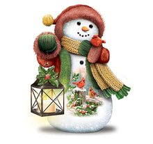 Load image into Gallery viewer, The Bradford Exchange Dona Gelsinger Snuggle Season Illuminated Snowman Figurine Collection Issue #1, 7 Inches - RCE Global Solutions