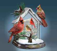 Load image into Gallery viewer, The Bradford Exchange Winter's Treasures Cardinals Season's Splendor Illuminated Songbird Sculpture by Hautman Brothers 7-inches - RCE Global Solutions