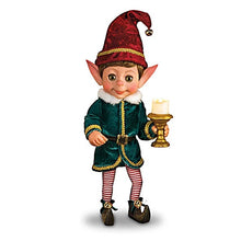 Load image into Gallery viewer, The Ashton - Drake Galleries Charlie the Christmas Elf Holiday Decor Doll with an Illuminating Candle Stocking and Santa's List Poseable High Quality Vinyl by Ina Volprich 14"-Inches - RCE Global Solutions