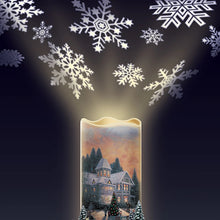 Load image into Gallery viewer, Thomas Kinkade Flurries of Light Candles with Snowflake Projectors - Joy #1 - RCE Global Solutions