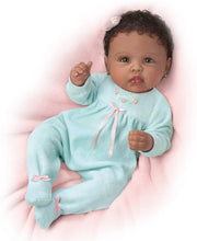 Load image into Gallery viewer, The Ashton - Drake Galleries Tiffany Lifelike So Truly Real® African American Black Baby Girl Doll Weighted Fully Poseable with Soft RealTouch® Vinyl Skin by Master Doll Artist Linda Murray 21"-Inches - RCE Global Solutions