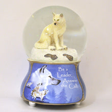 Load image into Gallery viewer, The Bradford Exchange Spirits Within Musical Wolf Glitter Globe: Arctic Champion by Eddie Lepage 5.75-inches - RCE Global Solutions