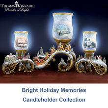 Load image into Gallery viewer, The Bradford Exchange Victorian Christmas II Issue #1 from Bright Holiday Memories Candleholder Collection by Thomas Kinkade 6.75-inches - RCE Global Solutions