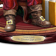 Load image into Gallery viewer, The Bradford Exchange The Greatest Gift Of All Santa Sculpture with Lights and Narration by Thomas Kinkade 8.75-inches - RCE Global Solutions