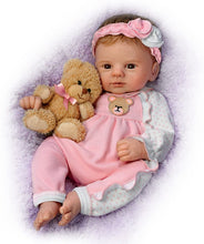 Load image into Gallery viewer, The Ashton-Drake Galleries Unbearably Cute So Truly Real Baby Doll with Plush Teddy Bear by Violet Parker 17"- inches - RCE Global Solutions