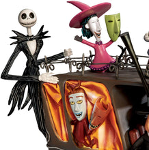 Load image into Gallery viewer, The Bradford Exchange Tim Burton's The Nightmare Before Christmas Illuminated Mayor's Hearse Car Sculpture Featuring Hand Painted Characters Including Jack Skellington Sally Lock Shock Barrel 11-Inches - RCE Global Solutions
