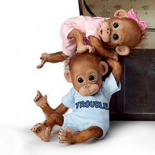 Load image into Gallery viewer, The Ashton - Drake Galleries Double Trouble Twice The Fun Poseable Vinyl Soft & Huggable Realistic Baby Orangutan Monkey Twins Crafted by Award Winning Artist Cindy Sales 8-inches - RCE Global Solutions