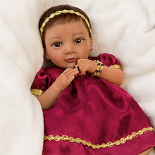 Load image into Gallery viewer, The Ashton - Drake Galleries Mira's Family Celebration So Truly Real® Lifelike Weighted Baby Girl Doll Hindu Satin Dress and Soft RealTouch® Vinyl Skin by Master Doll Artist Ina Volprich 14"-inches - RCE Global Solutions