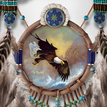 Load image into Gallery viewer, Ted Blaylock Eagle Art Headdress And Dreamcatcher Wall Decor: Soaring Sentinels by The Bradford Exchange - RCE Global Solutions