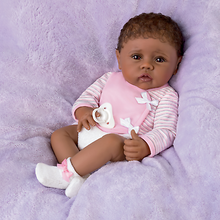 Load image into Gallery viewer, The Ashton - Drake Galleries Blessing From the Start Lifelike So Truly Real® African American Black Baby Girl Doll Weighted Fully Poseable with Soft RealTouch® Vinyl Skin by Master Doll Artist Linda Murray 16"-Inches - RCE Global Solutions