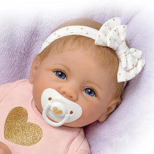 Load image into Gallery viewer, The Ashton - Drake Galleries Heart of Gold So Truly Real® Interactive Cooing Baby Girl With Heartbeat Lifelike Realistic Weighted Fully Poseable RealTouch® Vinyl Skin Doll By Linda Murray 16"-Inches - RCE Global Solutions