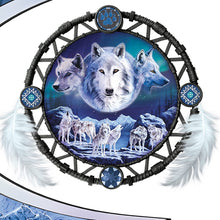Load image into Gallery viewer, The Bradford Exchange Robin Koni Mystic Calling Levitating Dreamcatcher Sculpture with Vivid Wolf Art - RCE Global Solutions